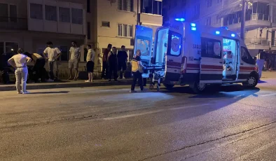 Mudanya’da kontrolden çıkan motosiklet sürücüsü yol kenarına savruldu